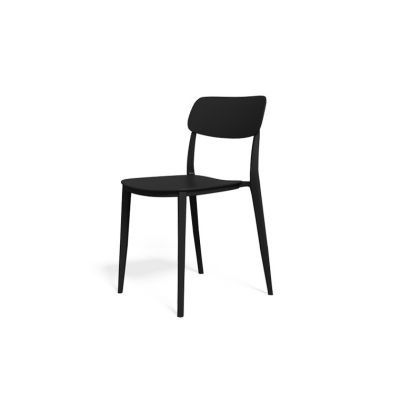 כסא פינת אוכל בצבע שחור עם רגליים שחורות, עשוי חומר איכותי