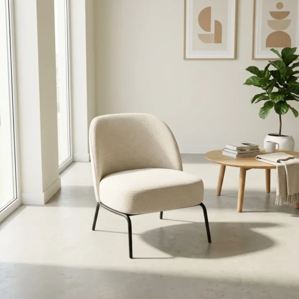 כורסא מעוצבת שמנת מילה, Scandi Neutrals, Scandinavian, Natural Daylight, styled props.